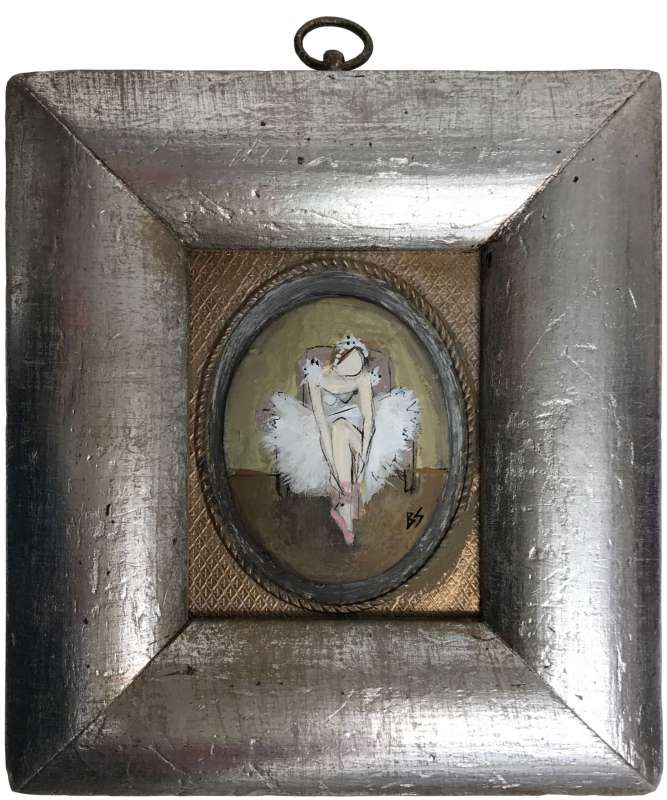 ‘Ice Queen’ Oil & Acrylic on Board in Silver Gilt Antique Vignette Frame