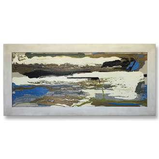 ‘Summer Rain’ Oil & Acrylic on Board in Wooden Gesso Frame (B960)