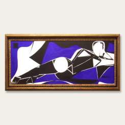 'Dreaming of Miro' Gouache on Board in Antique Carved Gilt Frame (B423)