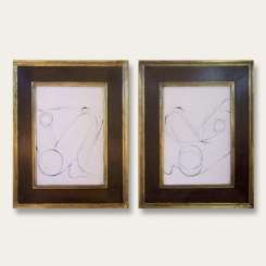 PAIR 'Nude in Blue' Left & Right Study (B447)