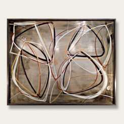'Intersecting Lines' Oil & Acrylic on Canvas in Bronze Finish Tray Frame (B818)