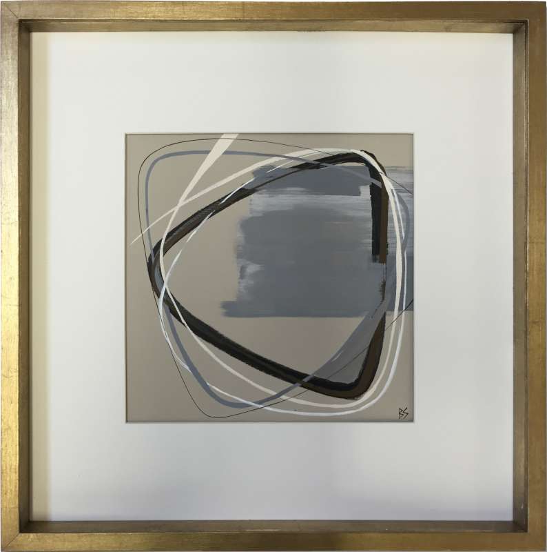 SET OF FOUR ‘Motion in Four’ Gouache on Board in Presentation Box Frames in Gold/Brushed Silver Finish