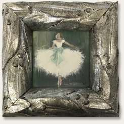 MINIATURE ‘Dandelion Ballerina’ Watercolour & Gouache on Paper in Silver Gilt Carved Frame (B1020)