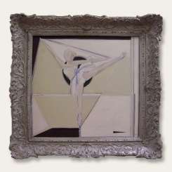 'Jewellery Box Ballerina' Oil and Acryllic on Board in Antique Frame (B321)