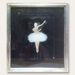 'Sparkler Ballerina' Gouache on Paper in Silver Gilt Frame (B477)