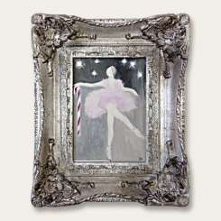 'Sugar Plum Fairy' Oil & Acrylic on Board in Ornate Silver Frame (B702)