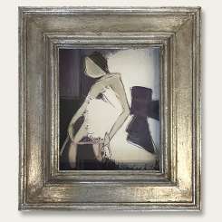 'Lacing Point' Oil & Acrylic on Board in Silver Gilt Wooden Frame (B856)